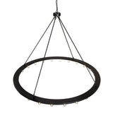 Top view of chandelier displaying radial support arms and central hub.