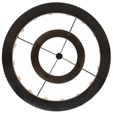 Bottom view of Loxley 24 light two tier chandelier showing symmetrical shade layout.
