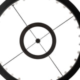 Bottom view of two tier chandelier circular ring layout.