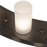 Close-up of frosted cylindrical glass diffuser used on Loxley chandelier.