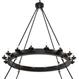 Close-up product view highlighting the upper ring and candle details of the Loxley chandelier.