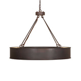 Loxley Escabroso chandelier side profile emphasizing drum depth and metal construction.