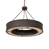 Loxley Escabroso chandelier unlit view highlighting copper metallic and black cherry finishes.
