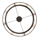 Bottom view of semi-flushmount showing circular diffuser layout and internal support structure.