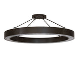Unlit view of semi-flushmount with bronze frame and Whitestone Idalight diffuser.