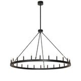 Full view of 24 light chandelier with hanging hardware.