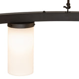 Close-up of oil rubbed bronze frame attached with shade.