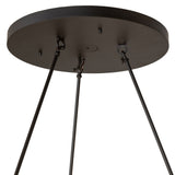 Ceiling canopy and suspension rods of Loxley two tier 18 light chandelier.