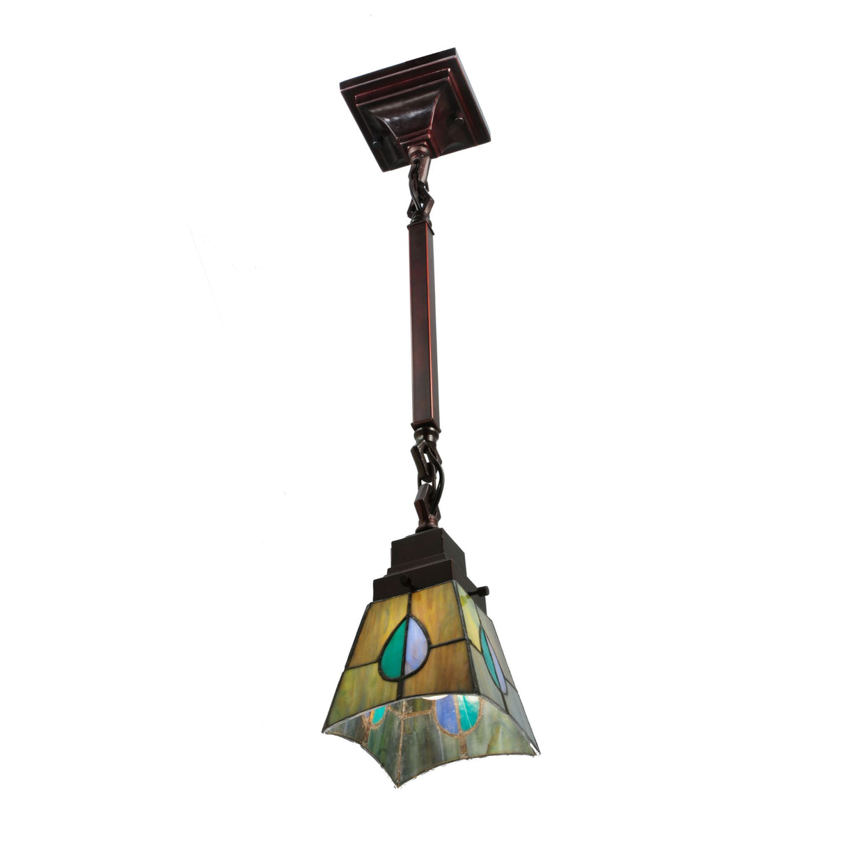Hanging view of the Mackintosh Leaf Mini Pendant, highlighting its elegant drop design.