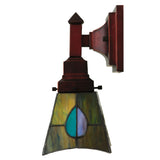 Side view of the Mackintosh Leaf Wall Sconce highlighting bronze frame.