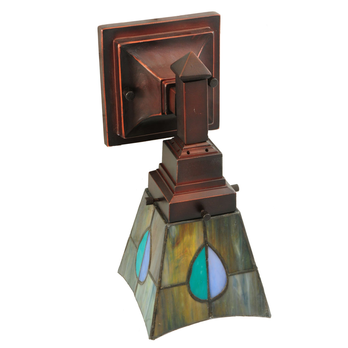 Oblique view of Mackintosh Leaf Wall Sconce with bronze finish.