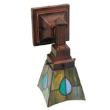 Oblique view of Mackintosh Leaf Wall Sconce with bronze finish.