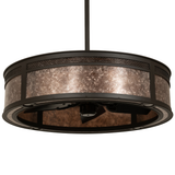 Unlit angled view showing Silver Mica shade and bronze frame