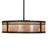 Side view of lit Maglia Semplice Chandel-Air with warm glow