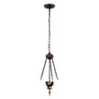 Classic mahogany bronze 3-light inverted pendant hardware.