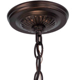 Mahogany bronze pendant hardware canopy with chain attachment.