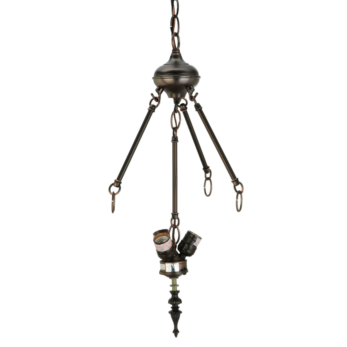 Close-up of mahogany bronze inverted pendant hardware details.