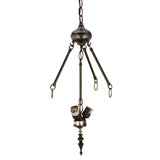 Close-up of mahogany bronze inverted pendant hardware details.