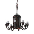 Elegant Mahogany Bronze 8-light downlight chandelier with classic curved arms.