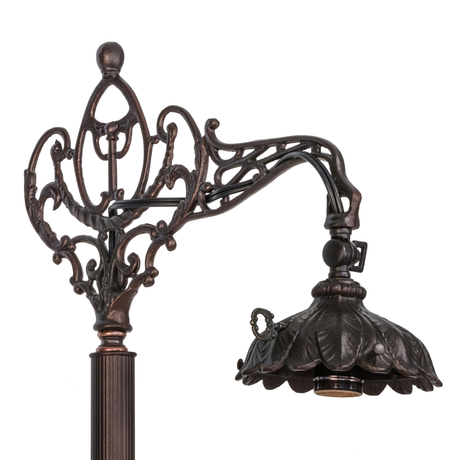 Curved bridge arm detail in mahogany bronze finish.