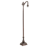 Detailed view of the fluted column on the tall mahogany bronze lamp base.