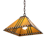 Angled front view of the Prairie Corn Pendant featuring artistic glass design.