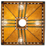 Bottom view showcasing detailed stained glass artwork on the Prairie Corn Pendant.