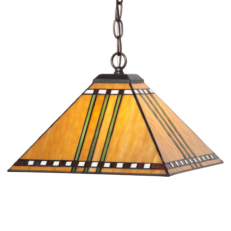 Front view of the 13-inch Prairie Corn Pendant in mahogany bronze finish.