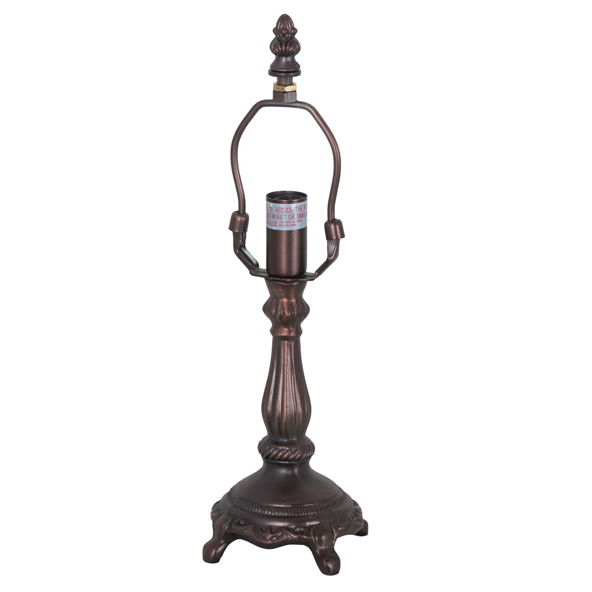 angled view of mahogany bronze table lamp base showcasing its sleek design and refined craftsmanship.