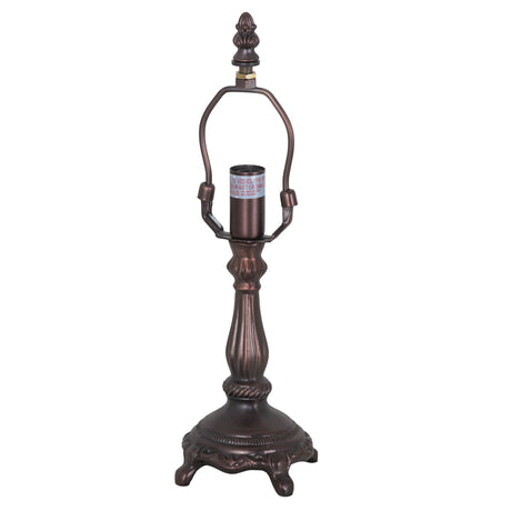 angled view of mahogany bronze table lamp base showcasing its sleek design and refined craftsmanship.