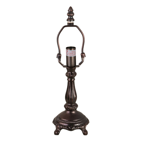 front view of mahogany bronze table lamp base with sleek and durable design.
