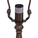 top view of mahogany bronze table base designed to pair with custom lamp shade.