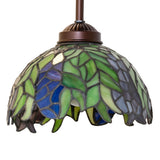 Alternate closeup of the floral stained glass pattern on the Honey Locust Pendant.