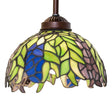 Closeup of Tiffany Honey Locust Mini Pendant with vibrant stained glass.