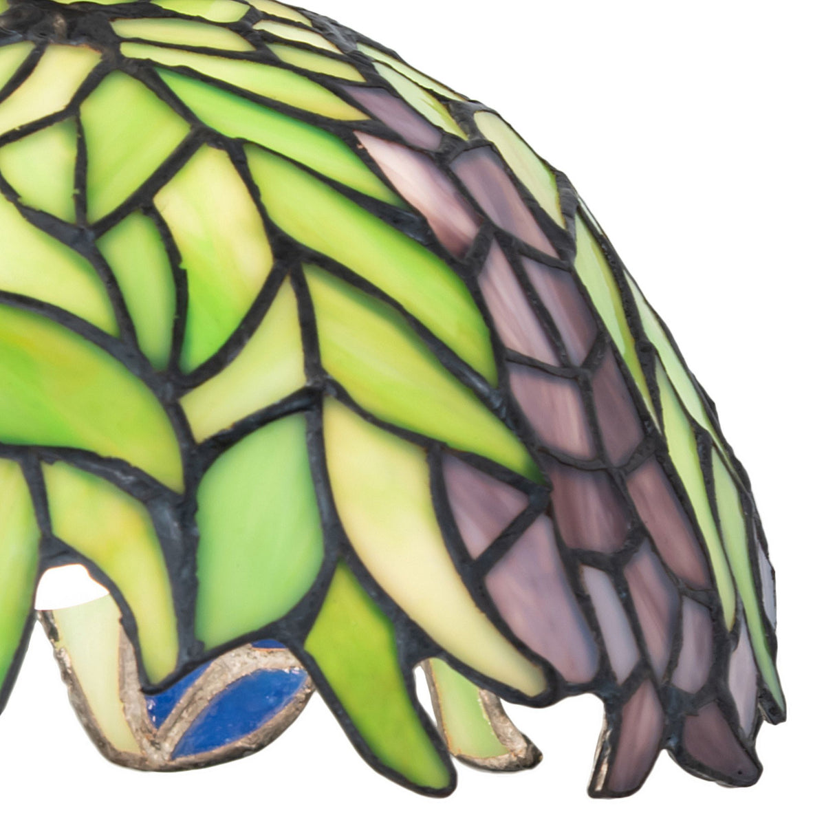 Detailed edge view of the floral petal-shaped glass on the Honey Locust Pendant.