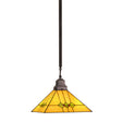 Martini Mission pendant showcasing olive green and red accents on the stained glass shade.