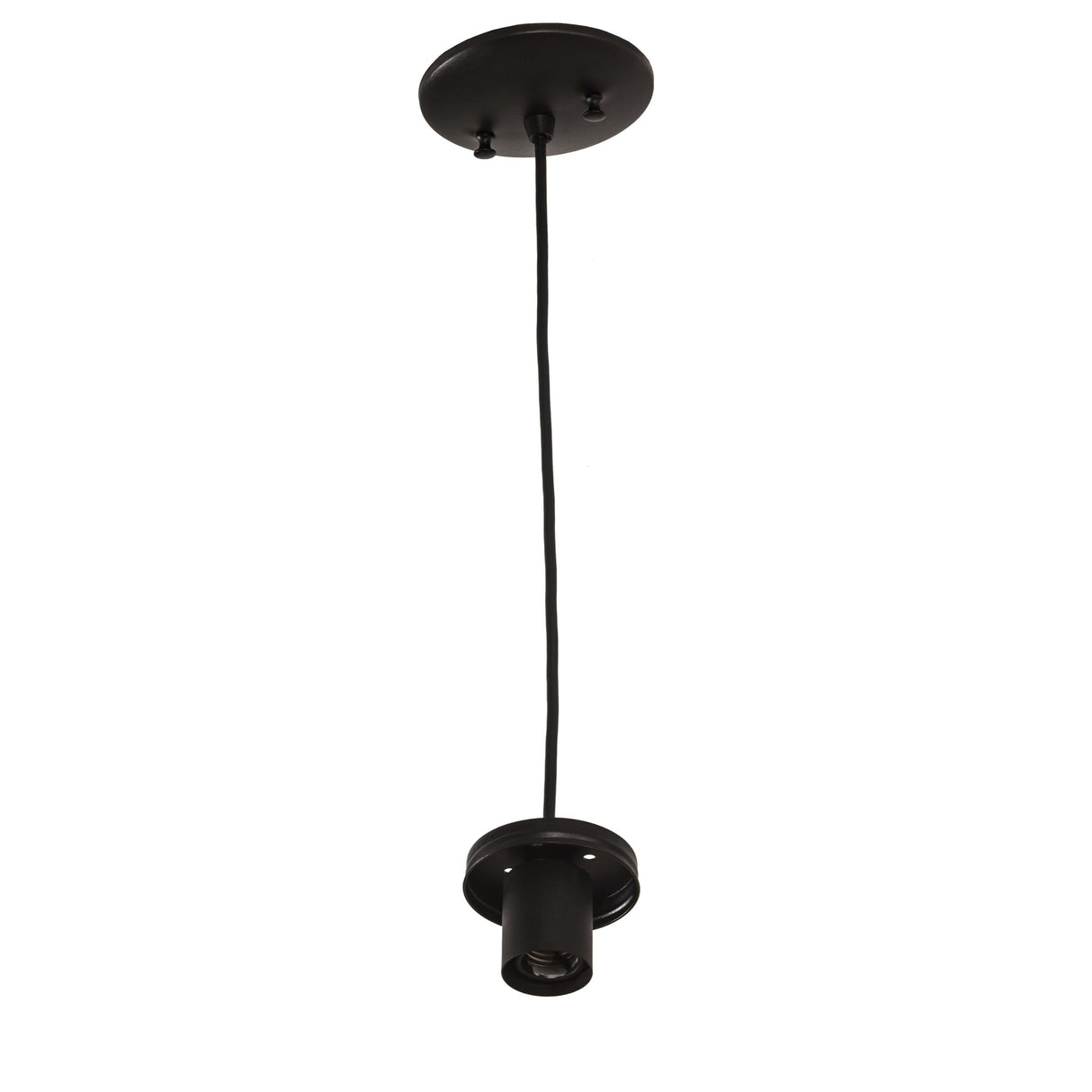 Black base of the Mason jar mini pendant with cord.