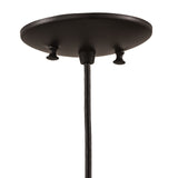 Black ceiling mount of a Mason jar mini pendant.