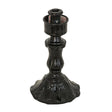 Glossy black mini lily table lamp base with classic design.
