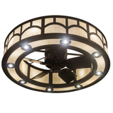 Bottom view of Chandel-Air with visible fan and circular lighting pattern.