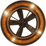 Bottom lit view displaying fan assembly and even light distribution.