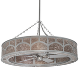 Front unlit view showing nickel finish and hilltop pattern on mica diffuser.