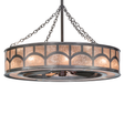 Front angled lit view showing silver mica diffuser and hilltop pattern.