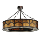 Mission Hill Top Chandel-Air front view showing amber mica shade.