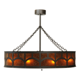 Straight side view with softly lit mica panels.