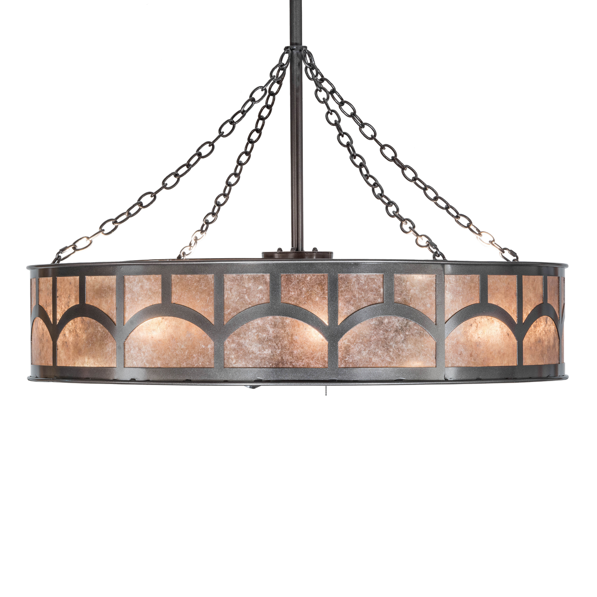 Side lit view highlighting mica diffuser and cosmic silver finish.