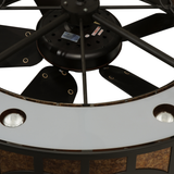 Close-up top view showing fan motor and white diffuser ring.