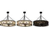 Three-angle room composition showcasing light glow and design symmetry.