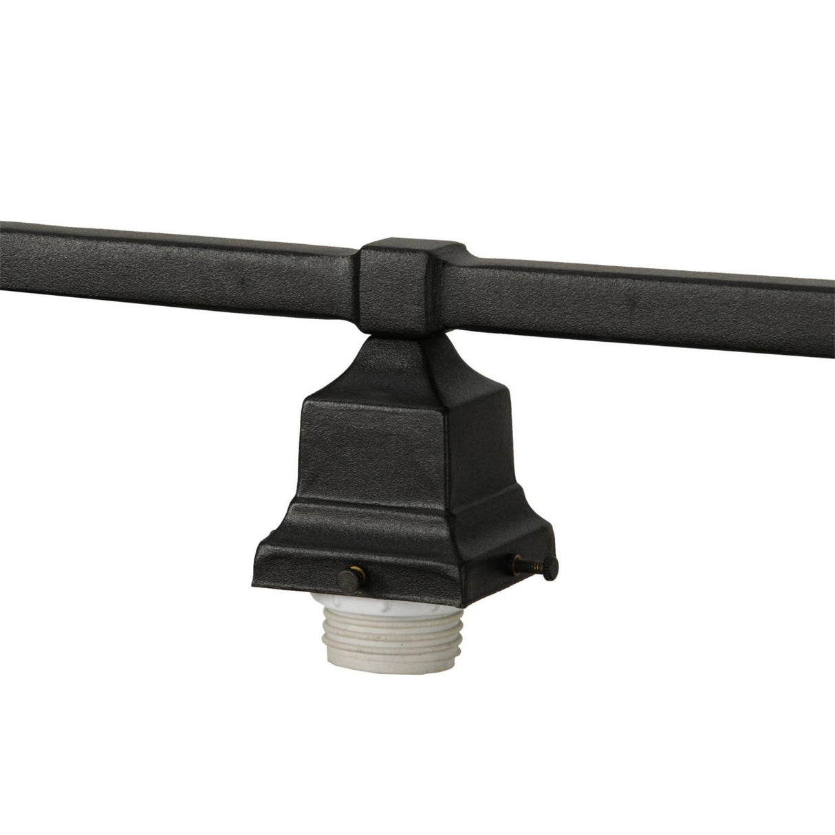 Close-up of the pendant hardware’s light socket with a sturdy frame.
