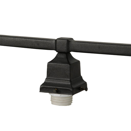 Close-up of the pendant hardware’s light socket with a sturdy frame.